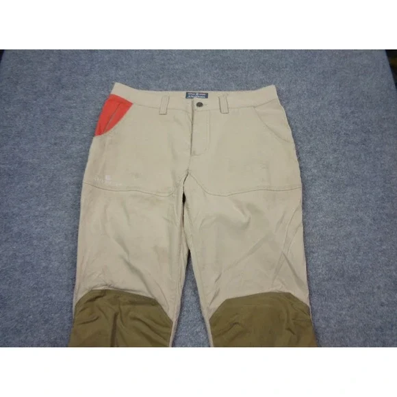 Amundsen Field Pants Mens Large Beige Button Fly Reinforce Knees Waxed Trousers